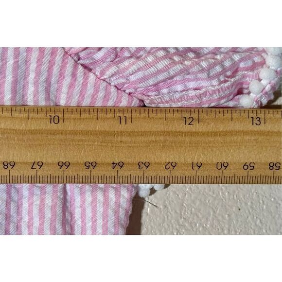 Rare Editions Little Girls Ruffle Neckline Color Block Maxi Seersucker Dress 5 - Picture 9 of 9